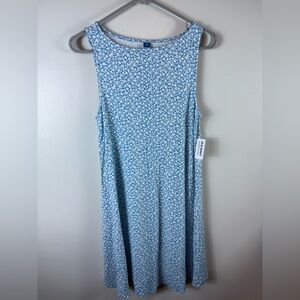 Old‎ Navy Dress Ditsy Floral NWT Blue Shift XS Casual Office Beach Summer Fairy